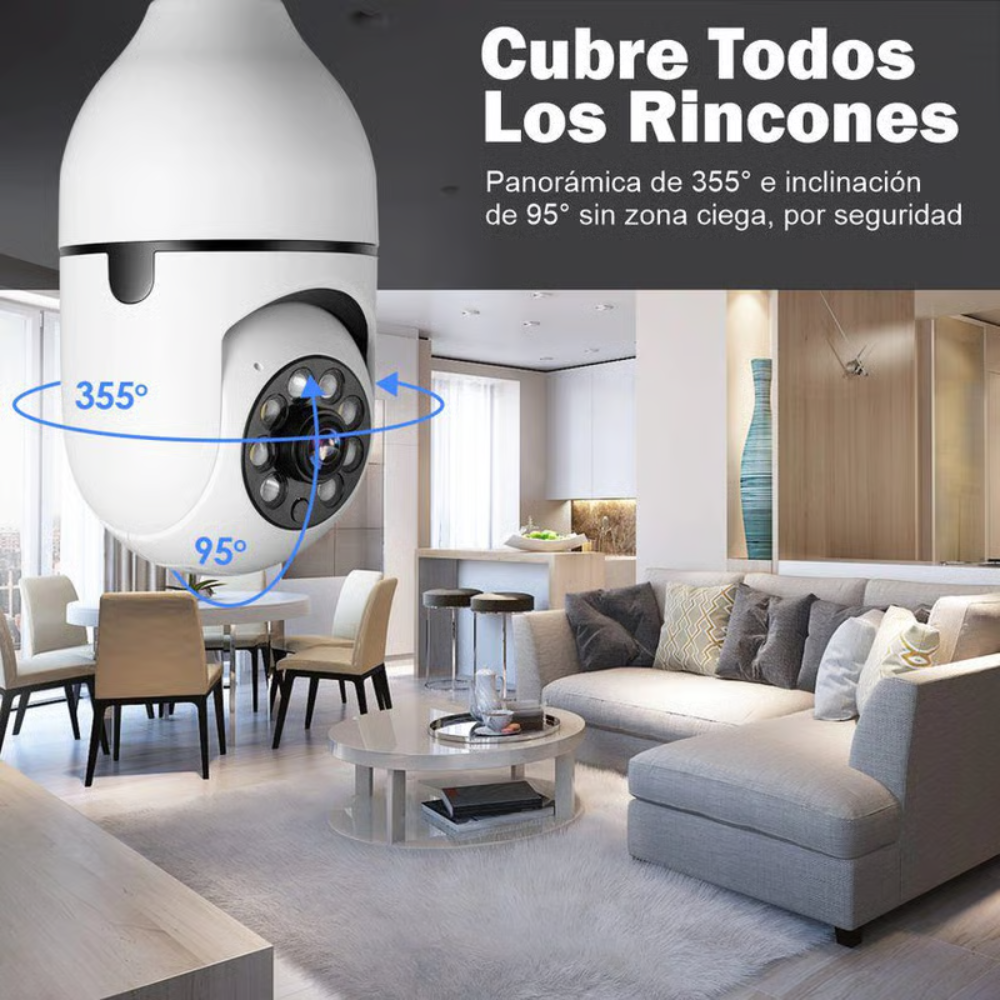 Cámara de Seguridad WiFi Tipo Bombillo 360°