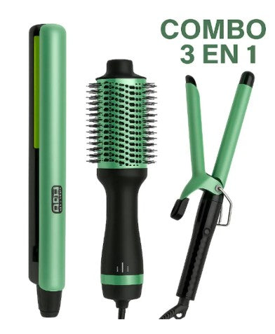 Cepillo Secador 3 en 1 — Seca, Alisa y Riza tu Cabello en Minutos